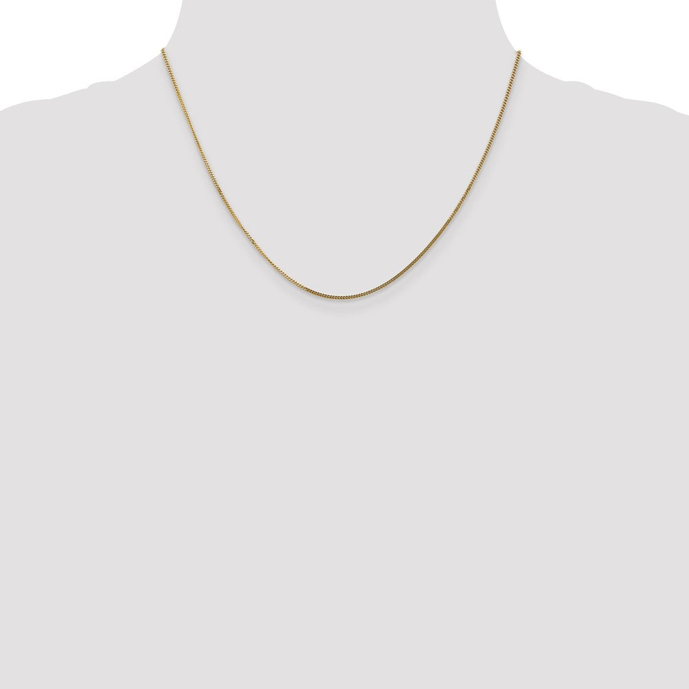 14K Gelbgold 1.4mm Panzer mit Federring Verschluss Anhänger Halskette