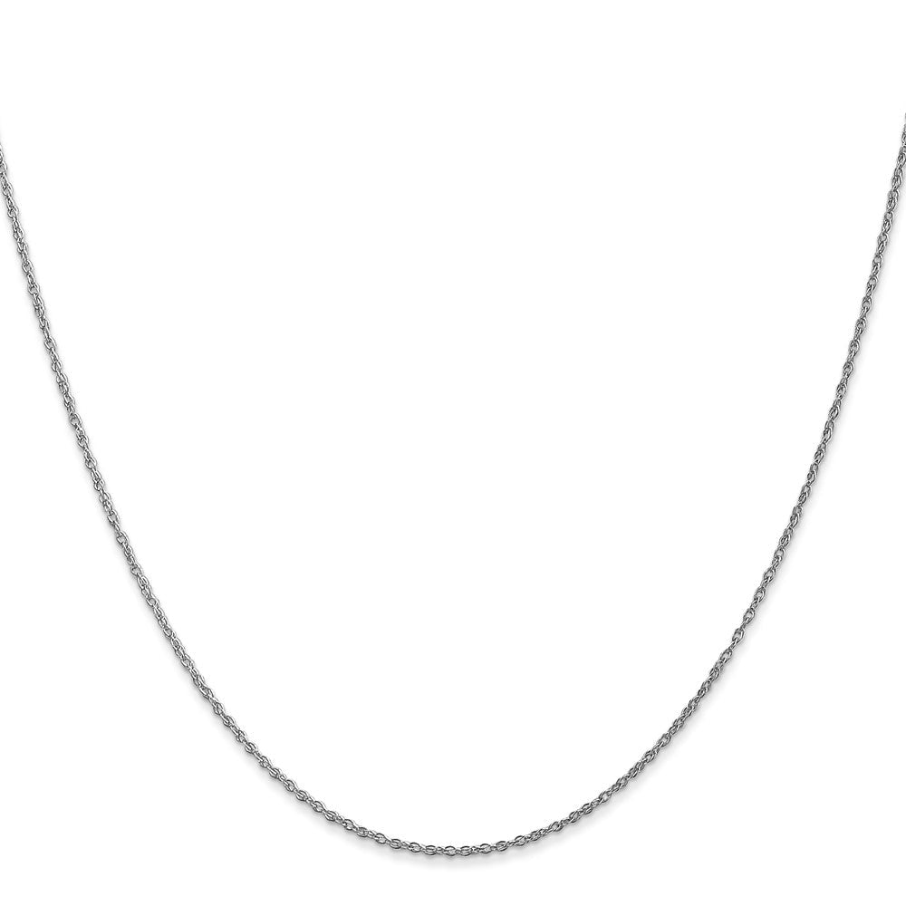 14K Weißgold.8mm Licht Baby Kordel mit Federring Verschluss Halskette