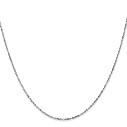 14K Weißgold.8mm Licht Baby Kordel mit Federring Verschluss Halskette