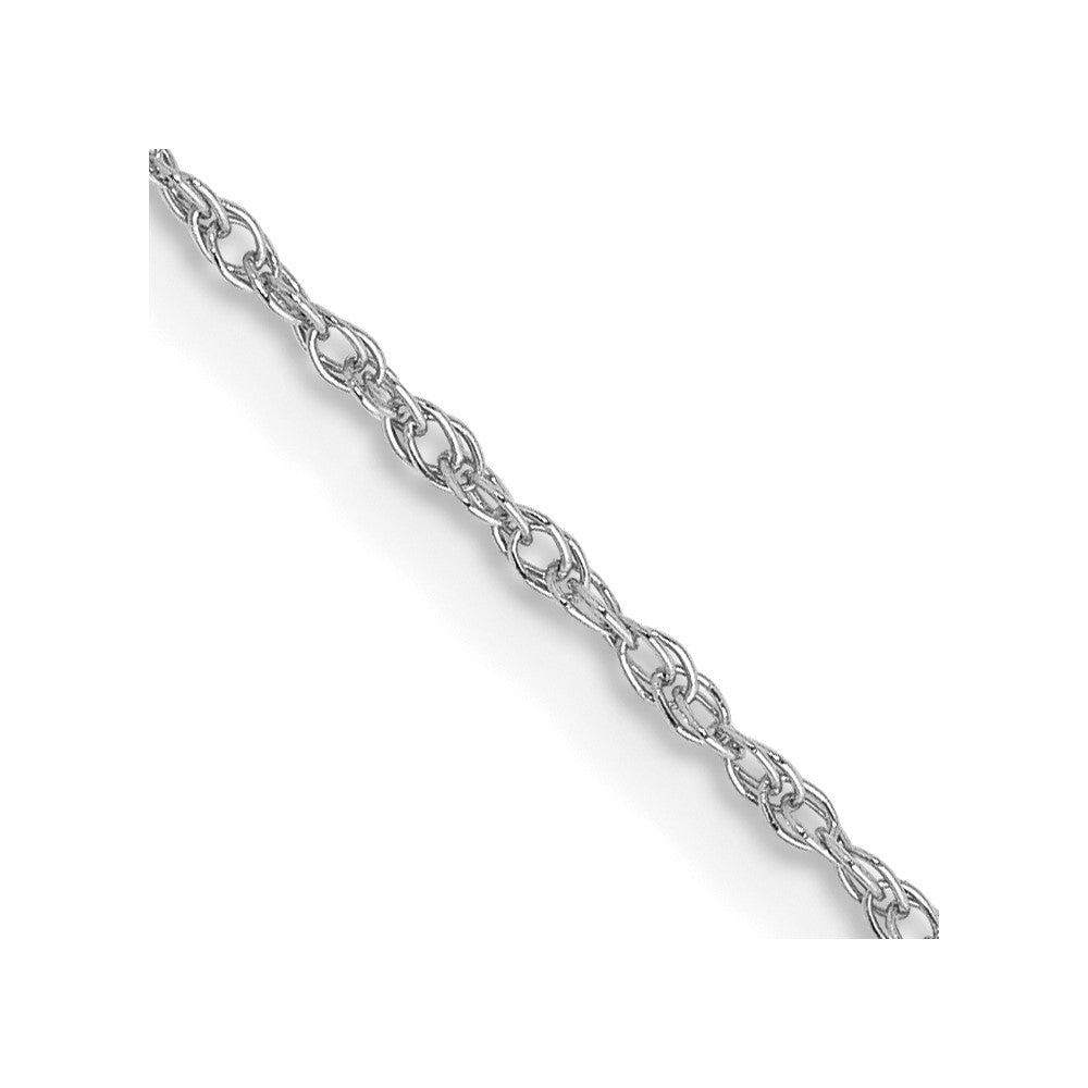 14K Weißgold.8mm Licht Baby Kordel mit Federring Verschluss Halskette