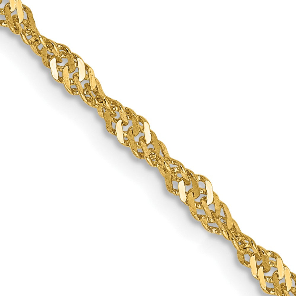 14K Gelbgold 2mm Singapurkette mit Karabinerverschluss Halskette