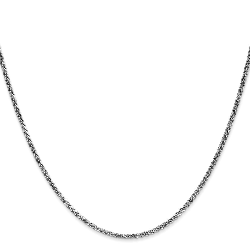 14K Weißgold 1.7mm Ährenkette mit Karabinerverschluss Halskette