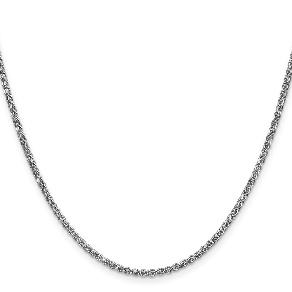 14K Weißgold 2.1mm Ährenkette mit Karabinerverschluss Halskette