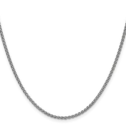 14K Weißgold 2.1mm Ährenkette mit Karabinerverschluss Halskette