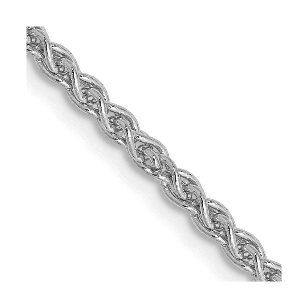 14K Weißgold 2.1mm Ährenkette mit Karabinerverschluss Halskette