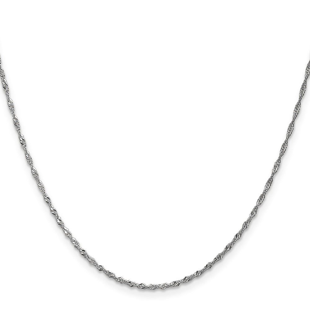 14K Weißgold 1.4mm Singapurkette mit Federring Verschluss Halskette