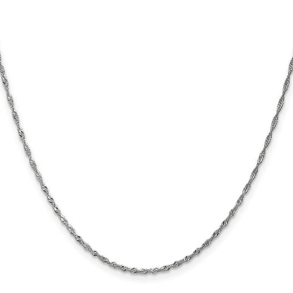 14K Weißgold 1.4mm Singapurkette mit Federring Verschluss Halskette