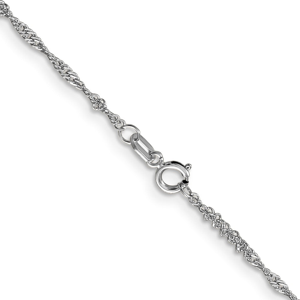 14K Weißgold 1.4mm Singapurkette mit Federring Verschluss Halskette