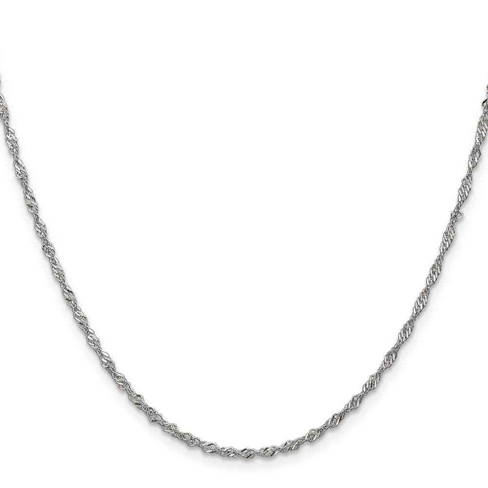 14K Weißgold 1.7mm Singapurkette mit Karabinerverschluss Halskette