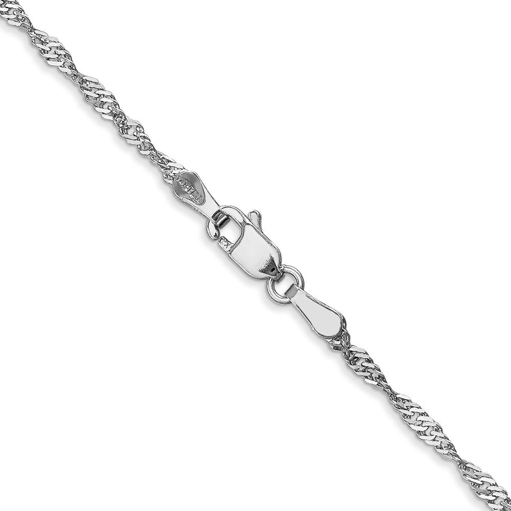 14K Weißgold 1.7mm Singapurkette mit Karabinerverschluss Halskette