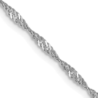 14K Weißgold 1.7mm Singapurkette mit Karabinerverschluss Halskette