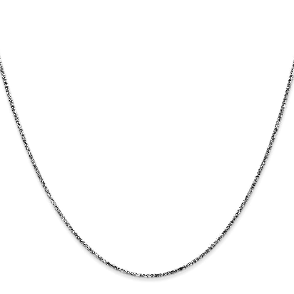 14K Weißgold 1.05mm Diamantiert Ährenkette mit Federring Verschluss Halskette