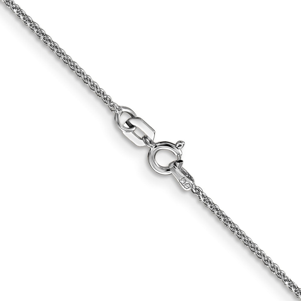 14K Weißgold 1.05mm Diamantiert Ährenkette mit Federring Verschluss Halskette