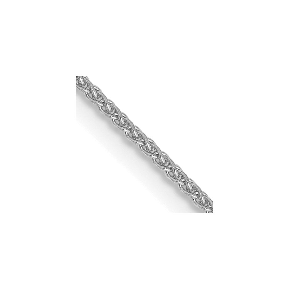 14K Weißgold 1.05mm Diamantiert Ährenkette mit Federring Verschluss Halskette