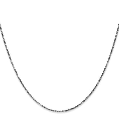 14K Weißgold 1.25mm Diamantiert Ährenkette mit Karabinerverschluss Halskette