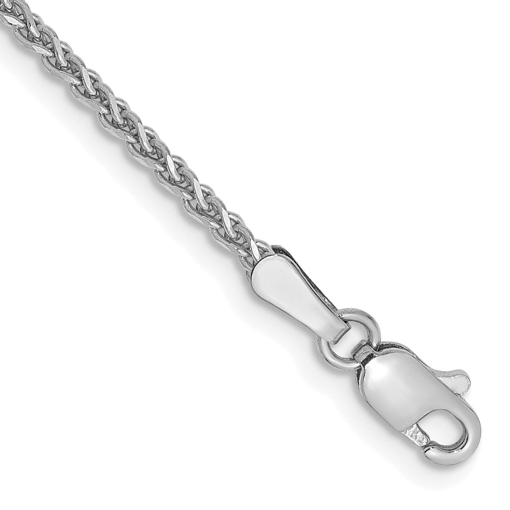 14K Weißgold 1.7mm Diamantiert Ährenkette mit Karabinerverschluss Gliederarmband