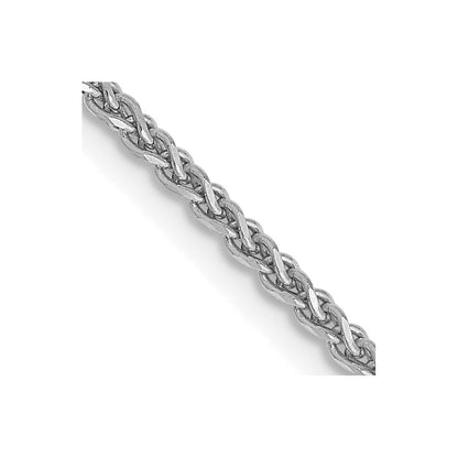 14K Weißgold 1.7mm Diamantiert Ährenkette mit Karabinerverschluss Halskette