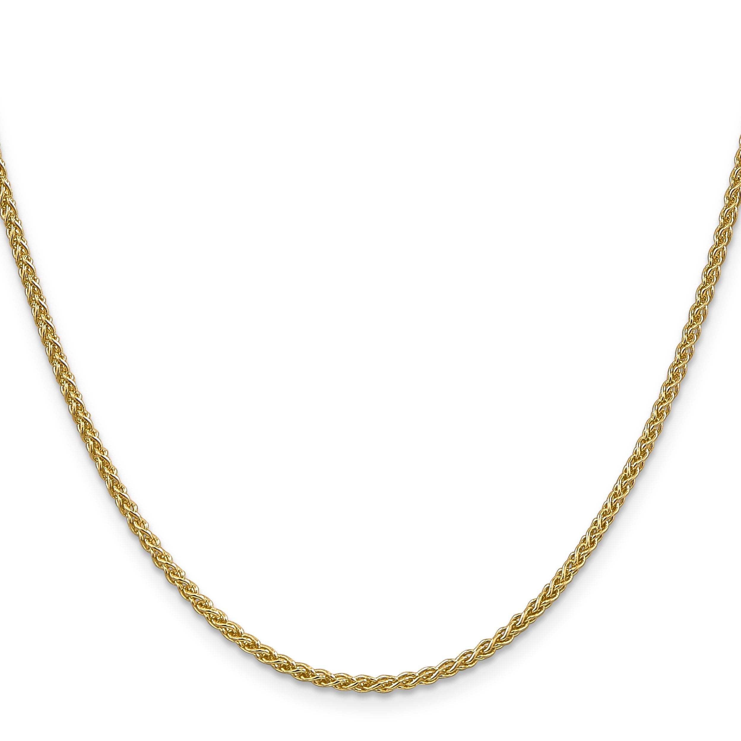 14K Gelbgold 2.1mm Ährenkette mit Karabinerverschluss Kette Kinder Halskette