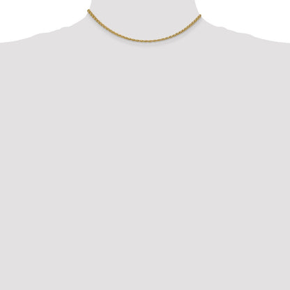 14K Gelbgold 2.1mm Ährenkette mit Karabinerverschluss Kette Kinder Halskette