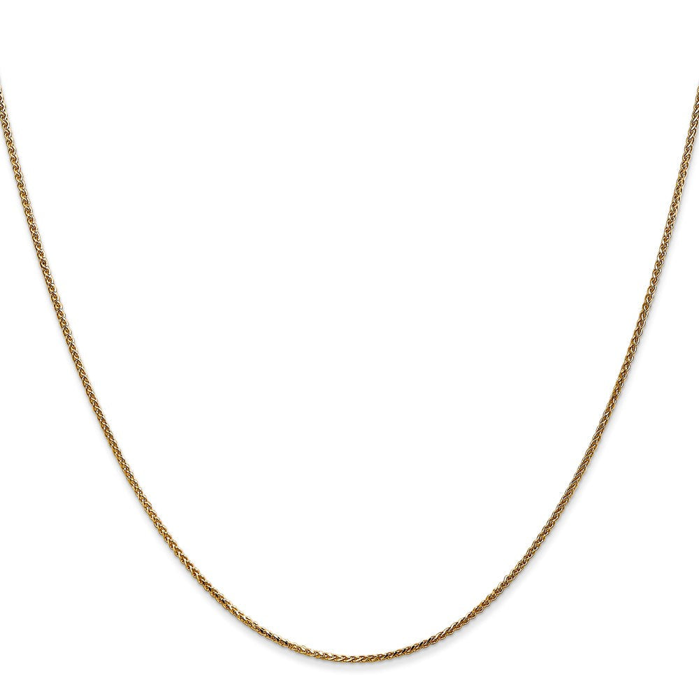 14K Gelbgold 1.05mm Diamantiert Ährenkette mit Federring Verschluss Halskette