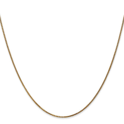 14K Gelbgold 1.05mm Diamantiert Ährenkette mit Federring Verschluss Halskette