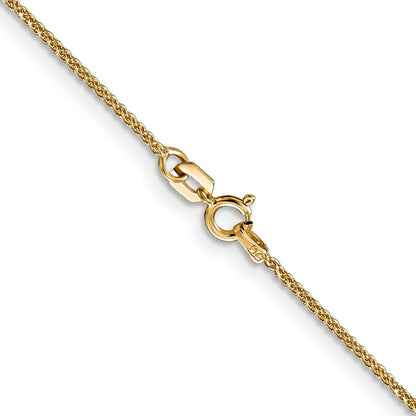 14K Gelbgold 1.05mm Diamantiert Ährenkette mit Federring Verschluss Halskette