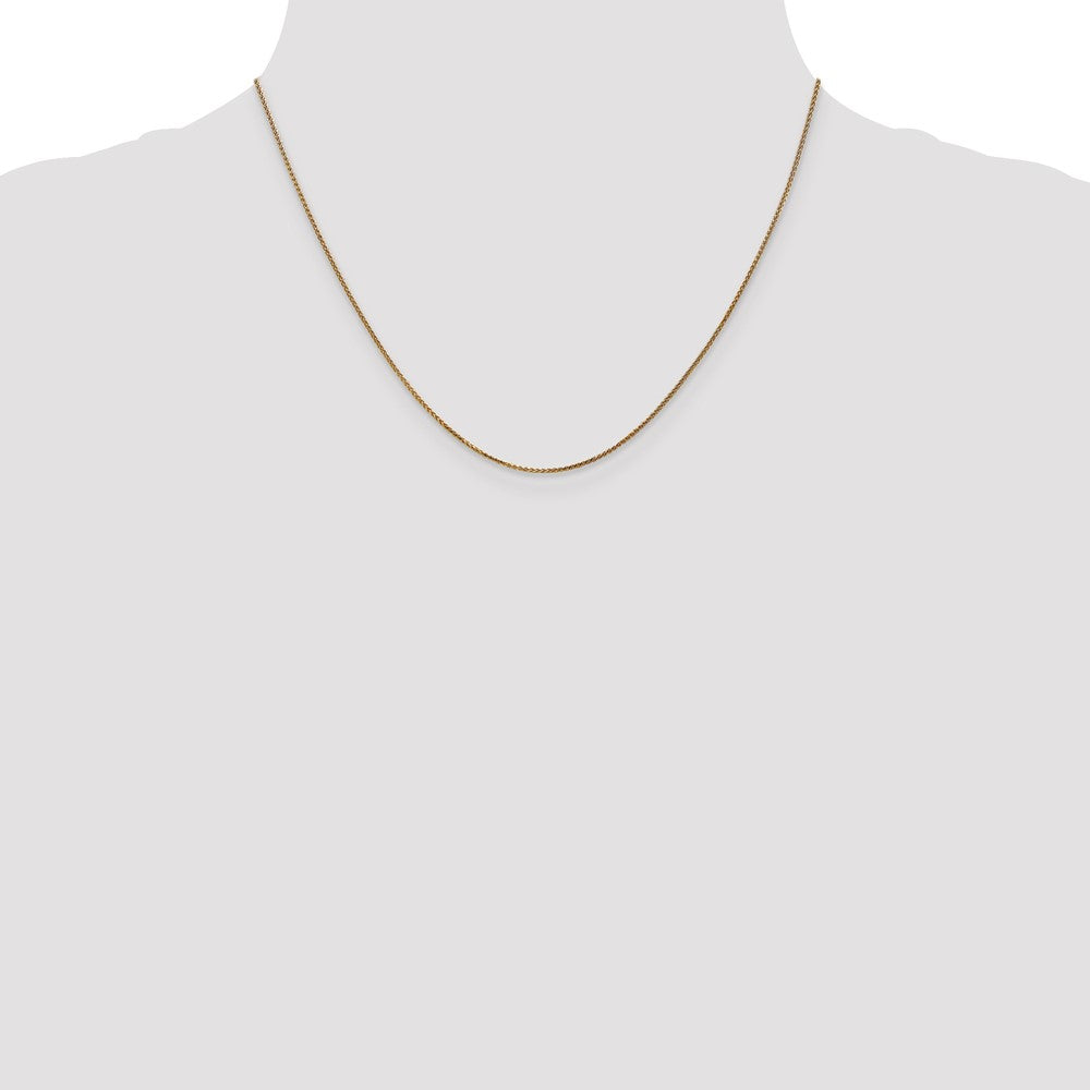 14K Gelbgold 1.05mm Diamantiert Ährenkette mit Federring Verschluss Halskette