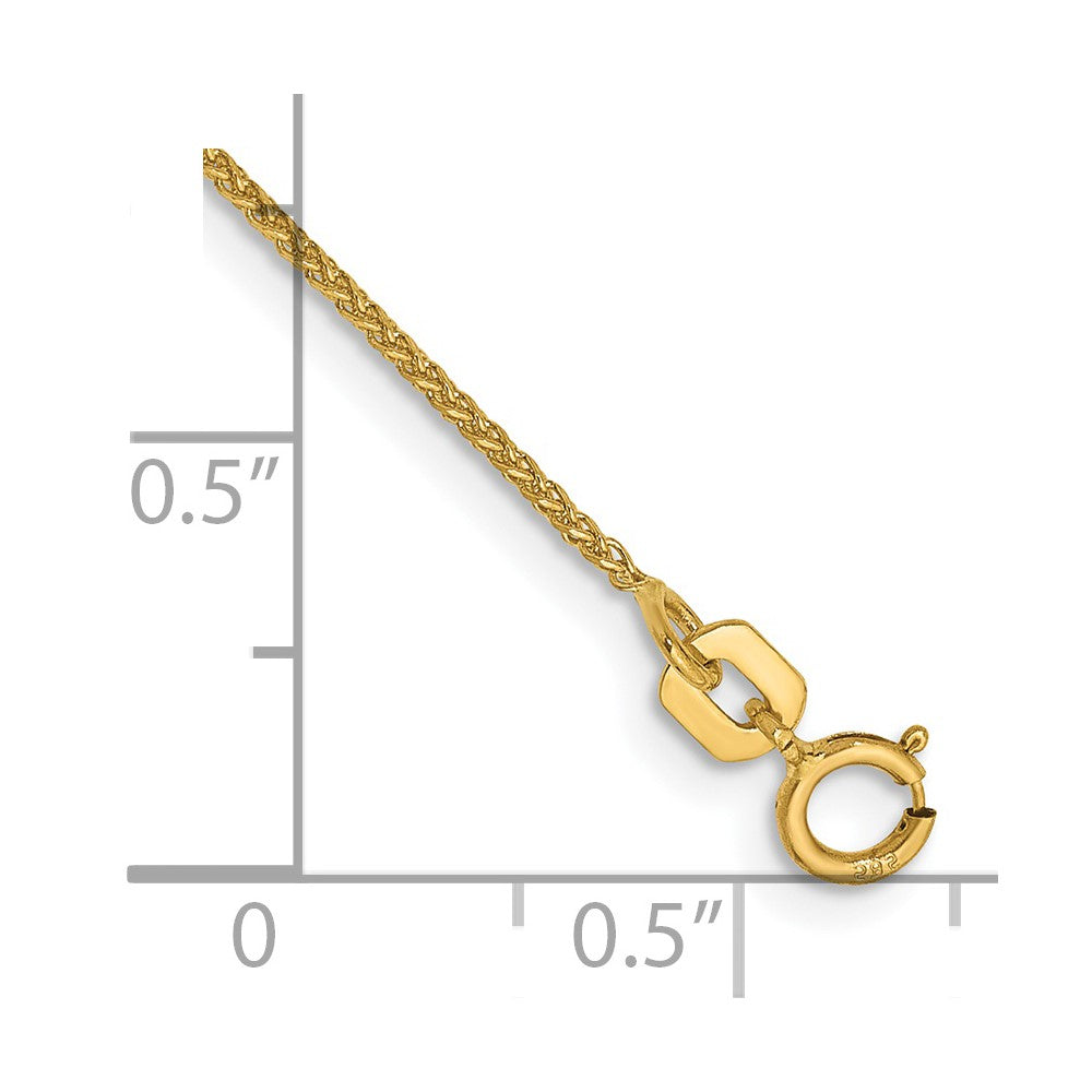 14K Gelbgold 1.05mm Diamantiert Ährenkette mit Federring Verschluss Gliederarmband