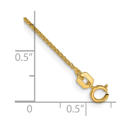 14K Gelbgold 1.05mm Diamantiert Ährenkette mit Federring Verschluss Gliederarmband