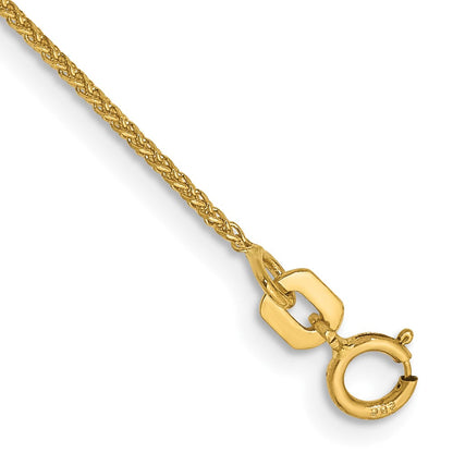 14K Gelbgold 1.05mm Diamantiert Ährenkette mit Federring Verschluss Gliederarmband