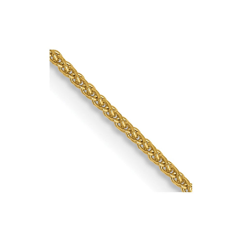 14K Gelbgold 1.05mm Diamantiert Ährenkette mit Federring Verschluss Halskette