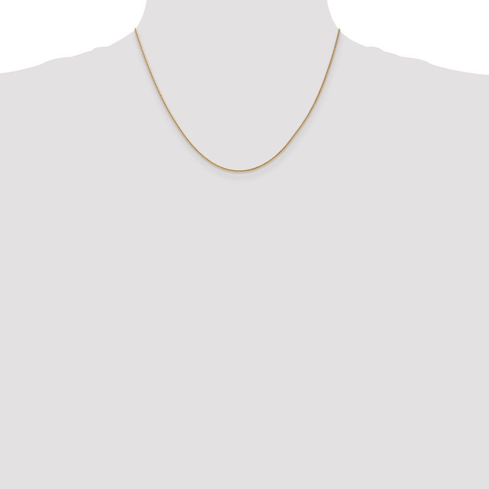 14K Gelbgold 1.05mm Ährenkette mit Karabinerverschluss Halskette