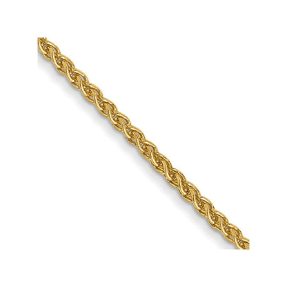 14K Gelbgold 1.05mm Ährenkette mit Karabinerverschluss Halskette