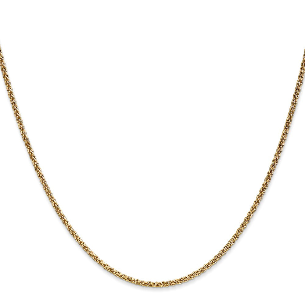 14K Gelbgold 1.7mm Ährenkette mit Karabinerverschluss Halskette