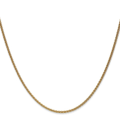 14K Gelbgold 1.7mm Ährenkette mit Karabinerverschluss Halskette