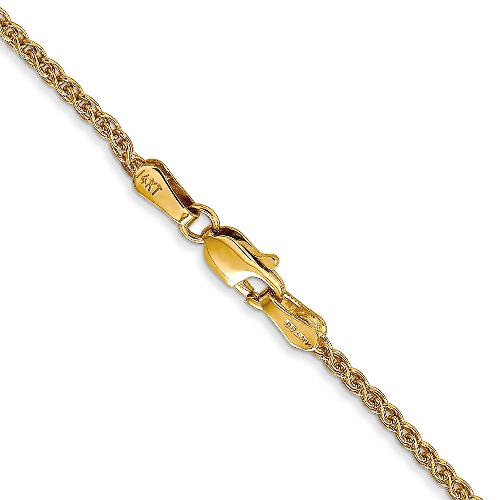 14K Gelbgold 1.7mm Ährenkette mit Karabinerverschluss Halskette