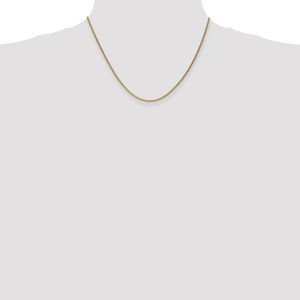 14K Gelbgold 1.7mm Ährenkette mit Karabinerverschluss Halskette