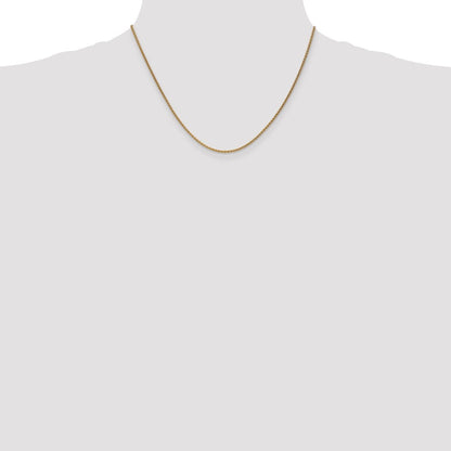 14K Gelbgold 1.7mm Ährenkette mit Karabinerverschluss Halskette