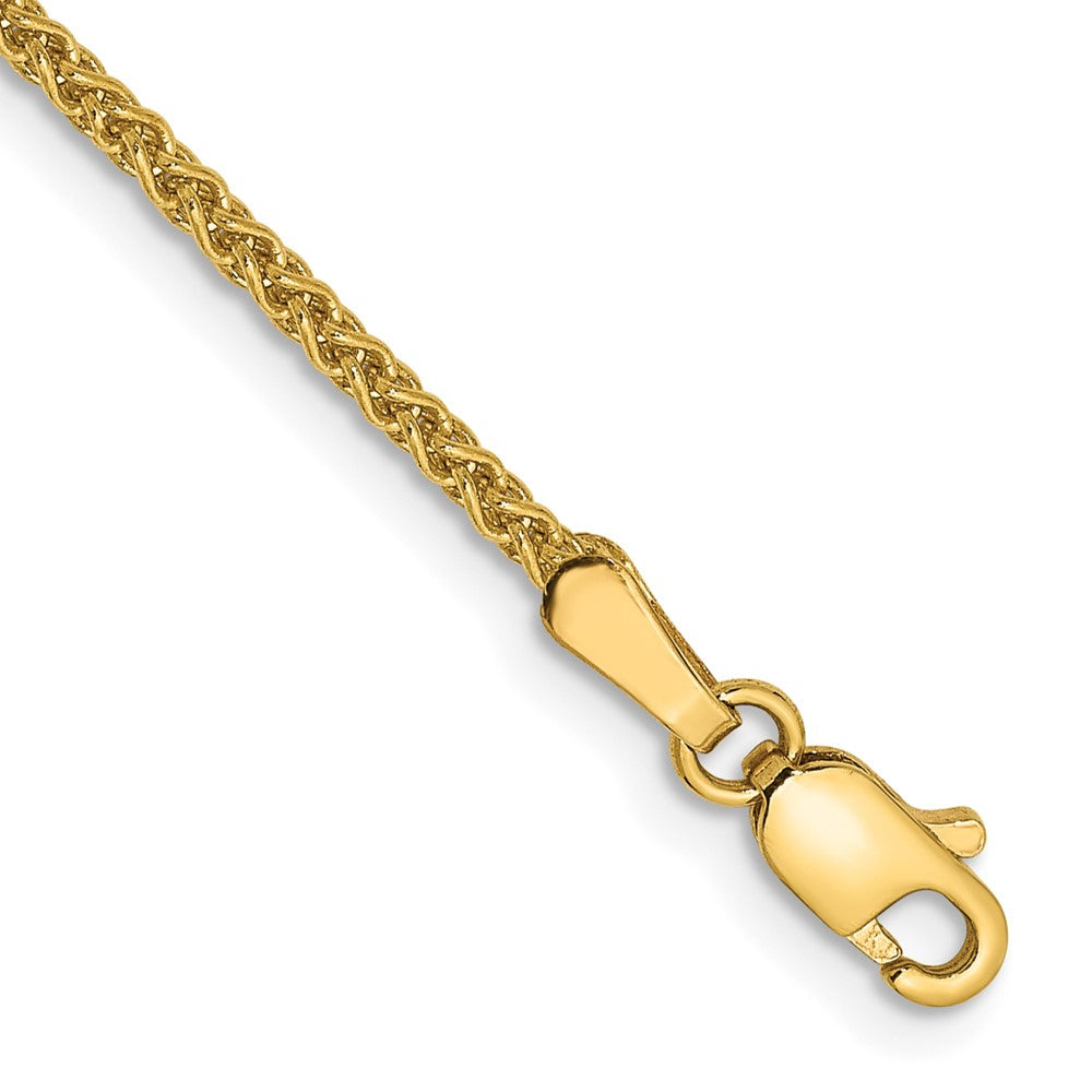 14K Gelbgold 1.7mm Ährenkette mit Karabinerverschluss Gliederarmband