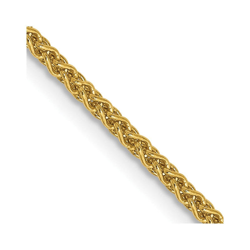 14K Gelbgold 1.7mm Ährenkette mit Karabinerverschluss Halskette