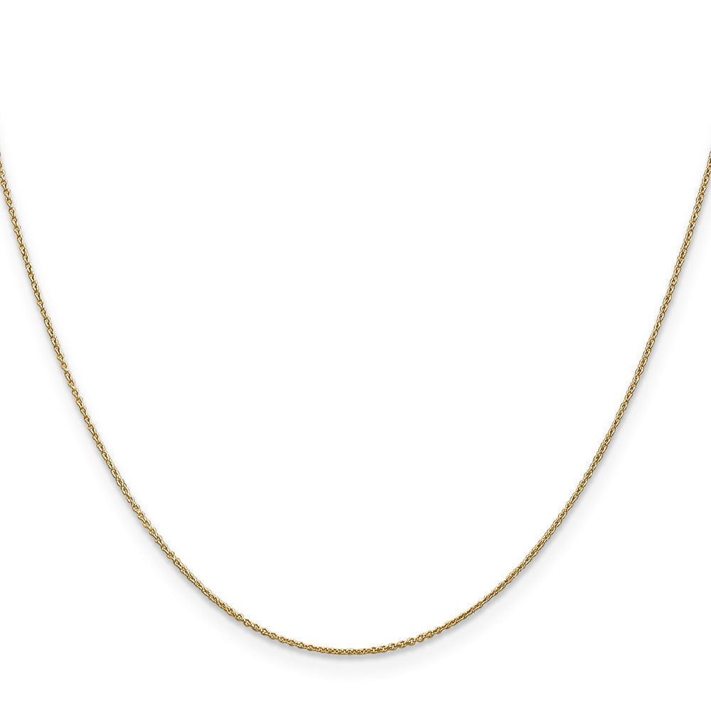 14K Gelbgold.75mm Rund Offen Glieder Ankerkette Halskette
