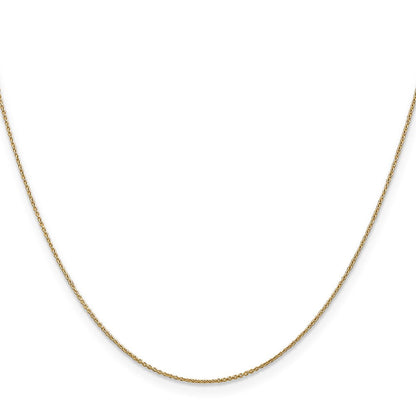 14K Gelbgold.75mm Rund Offen Glieder Ankerkette Halskette
