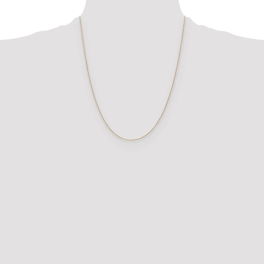 14K Gelbgold.75mm Rund Offen Glieder Ankerkette Halskette