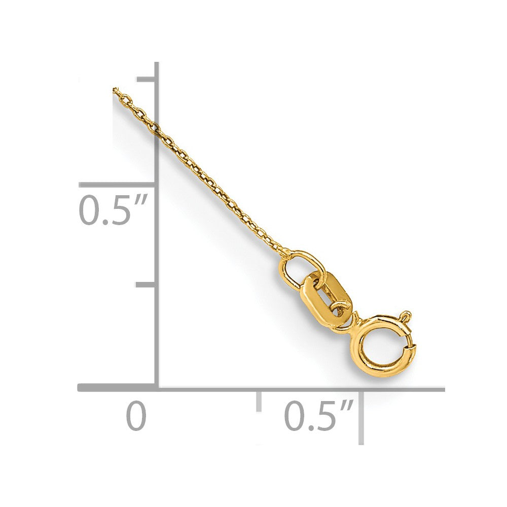14K Gelbgold.75mm Ankerkette mit Federring Verschluss Kette Fußkettchen