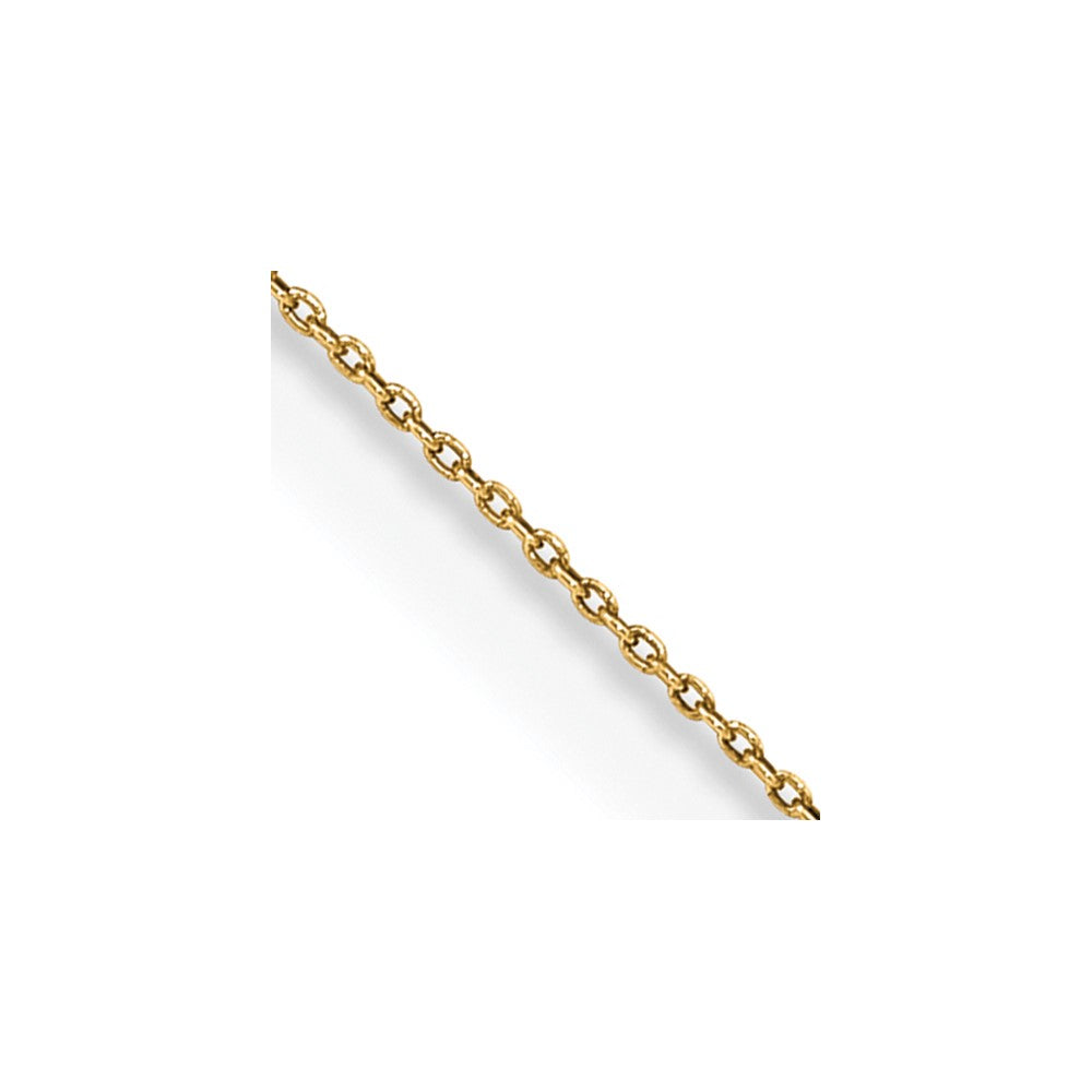 14K Gelbgold.75mm Rund Offen Glieder Ankerkette Halskette