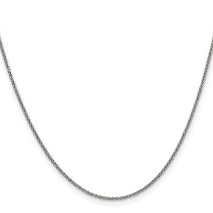 14K Weißgold 1.4mm Rund Offen Glieder Ankerkette mit Karabinerverschluss Kette Kinder Halskette