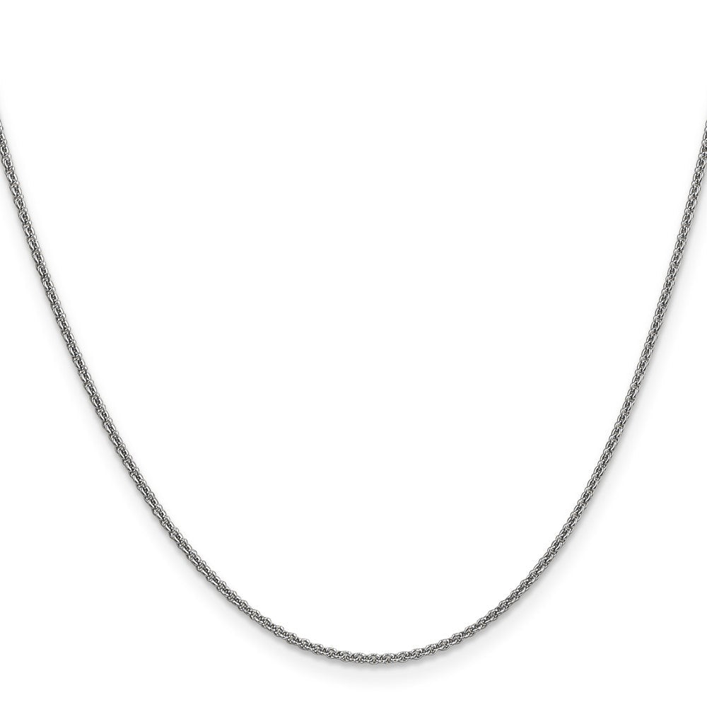 14K Weißgold 1.4mm Rund Offen Glieder Ankerkette mit Karabinerverschluss Halskette
