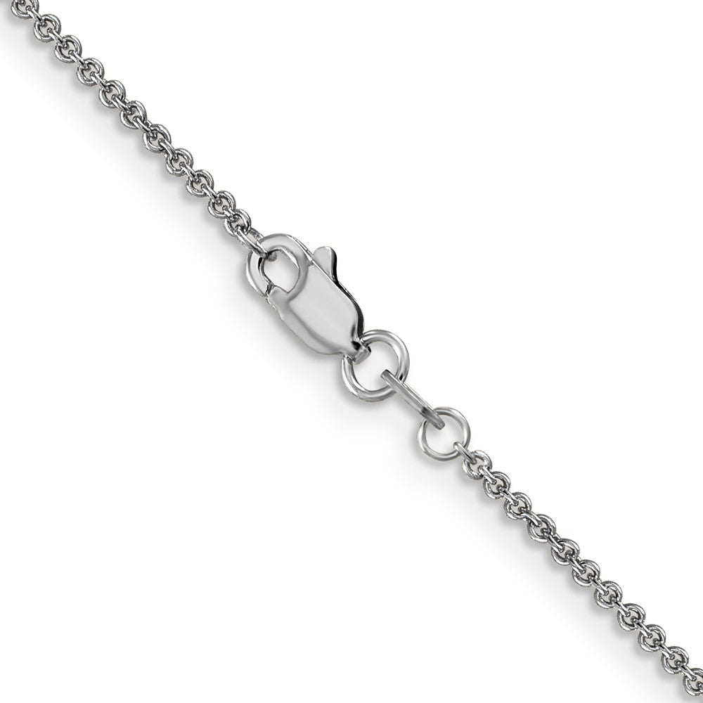 14K Weißgold 1.4mm Rund Offen Glieder Ankerkette mit Karabinerverschluss Halskette
