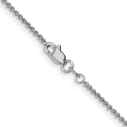 14K Weißgold 1.4mm Rund Offen Glieder Ankerkette mit Karabinerverschluss Halskette