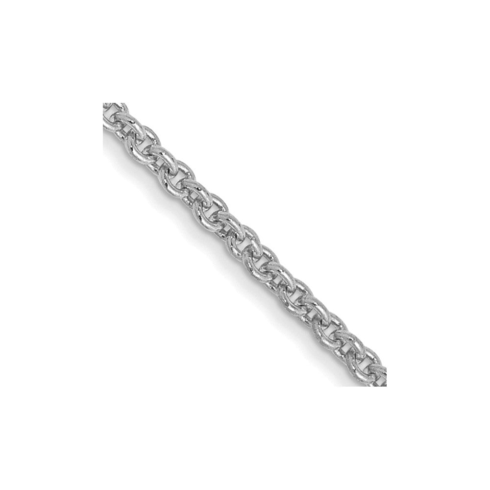 14K Weißgold 1.4mm Rund Offen Glieder Ankerkette mit Karabinerverschluss Halskette